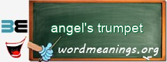 WordMeaning blackboard for angel's trumpet